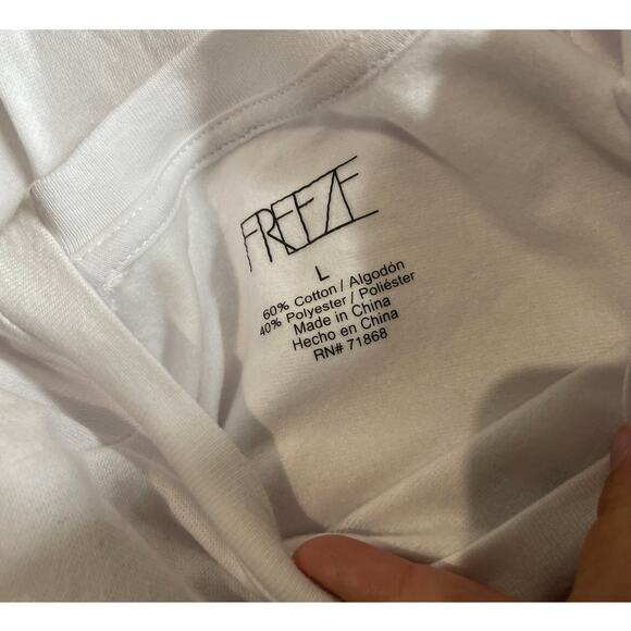 Freeze Womens White Long Sleeve Skull Graphic Pocket Sweatshirt NEW Large - Picture 6 of 10